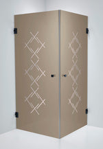 Duschhörna Duschbyggarna Twin Diamond, 800x800 mm, Svart matt, Isglas Brunt Diamond 6 mm