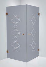 Duschhörna Duschbyggarna Twin Diamond, 900x900 mm, Koppar, Isglas Grått Diamond 6 mm