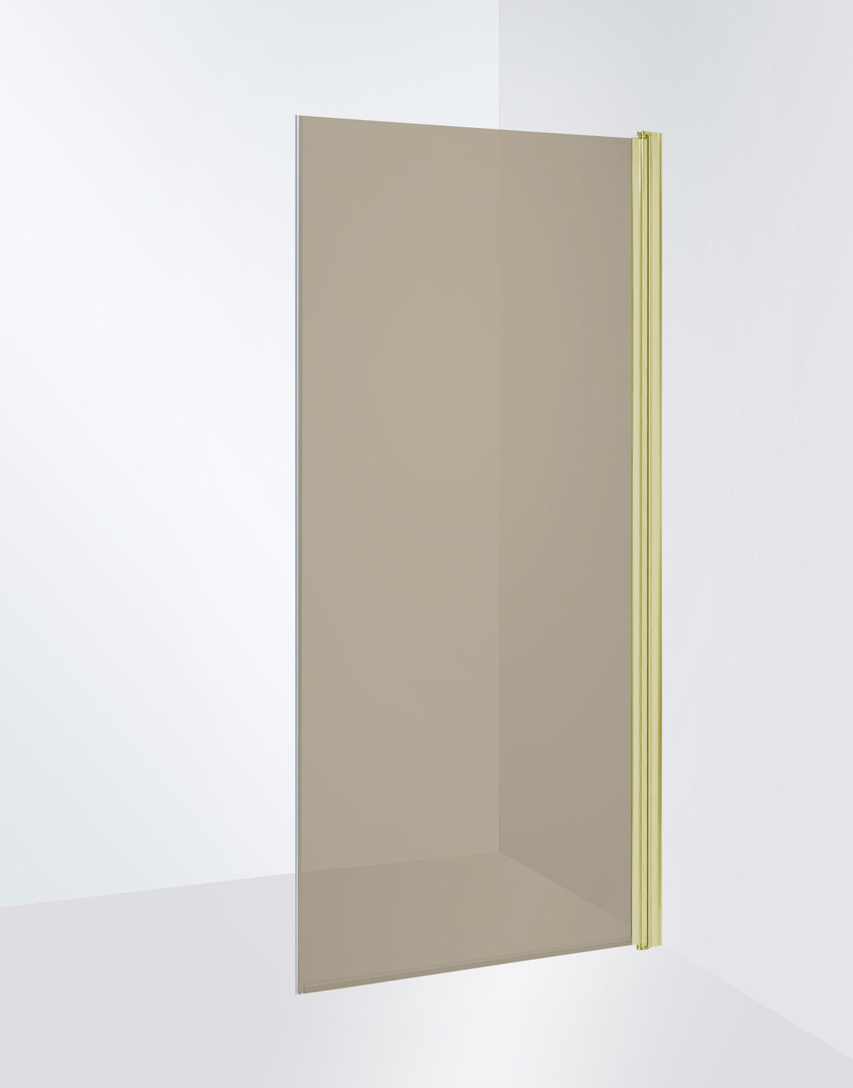 Duschdörr Duschbyggarna Wing Rak, 700 mm, högerhängd, Guldoptik, Bruntonat