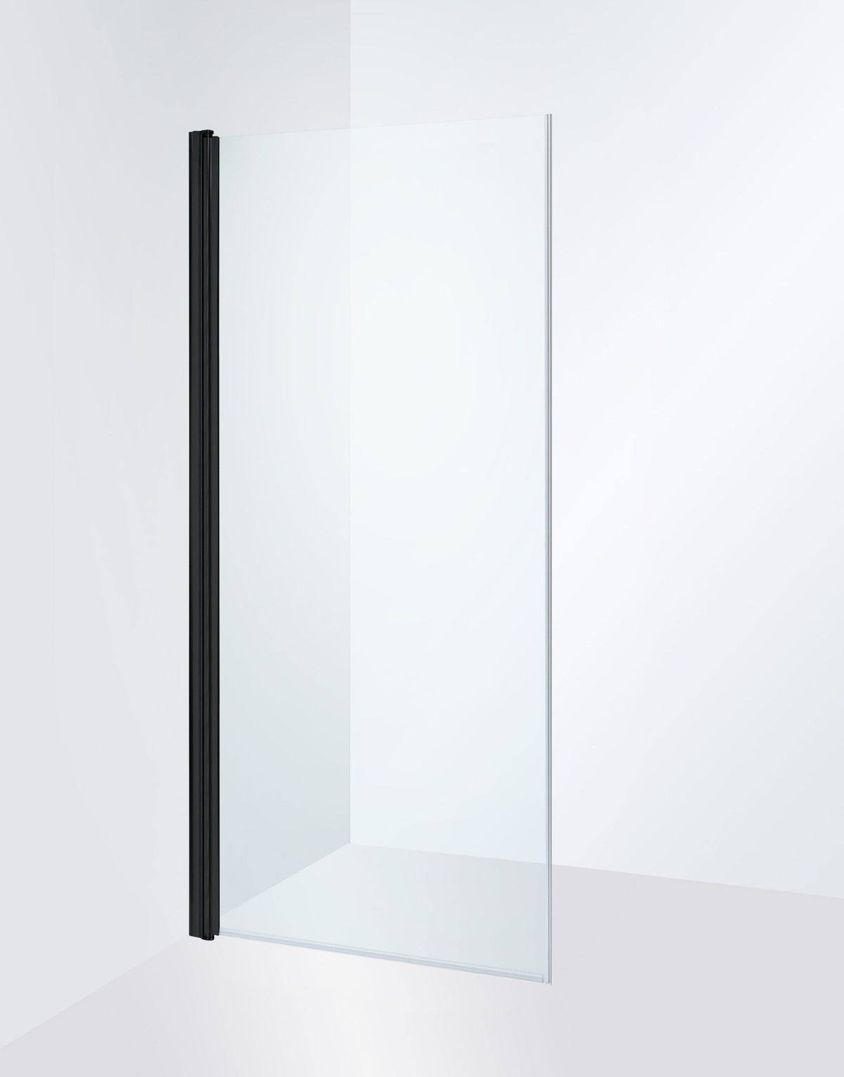Duschdörr Duschbyggarna Wing Rak, 900 mm, vänsterhängd, Svart matt, Klarglas