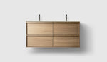 Haven H2 120 kommod med bänkskiva och dubbla underlimmat handfat, Oak Wood, framifrån