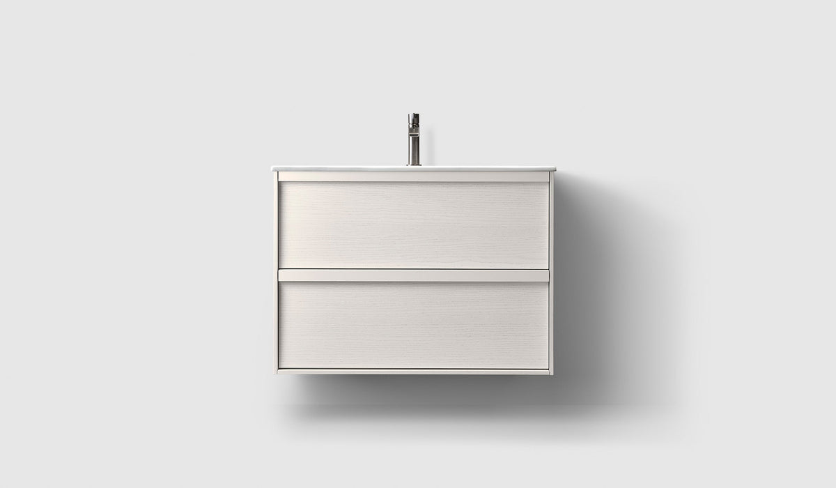 Haven H2 80 kommod med porslinstvättställ i White Wood