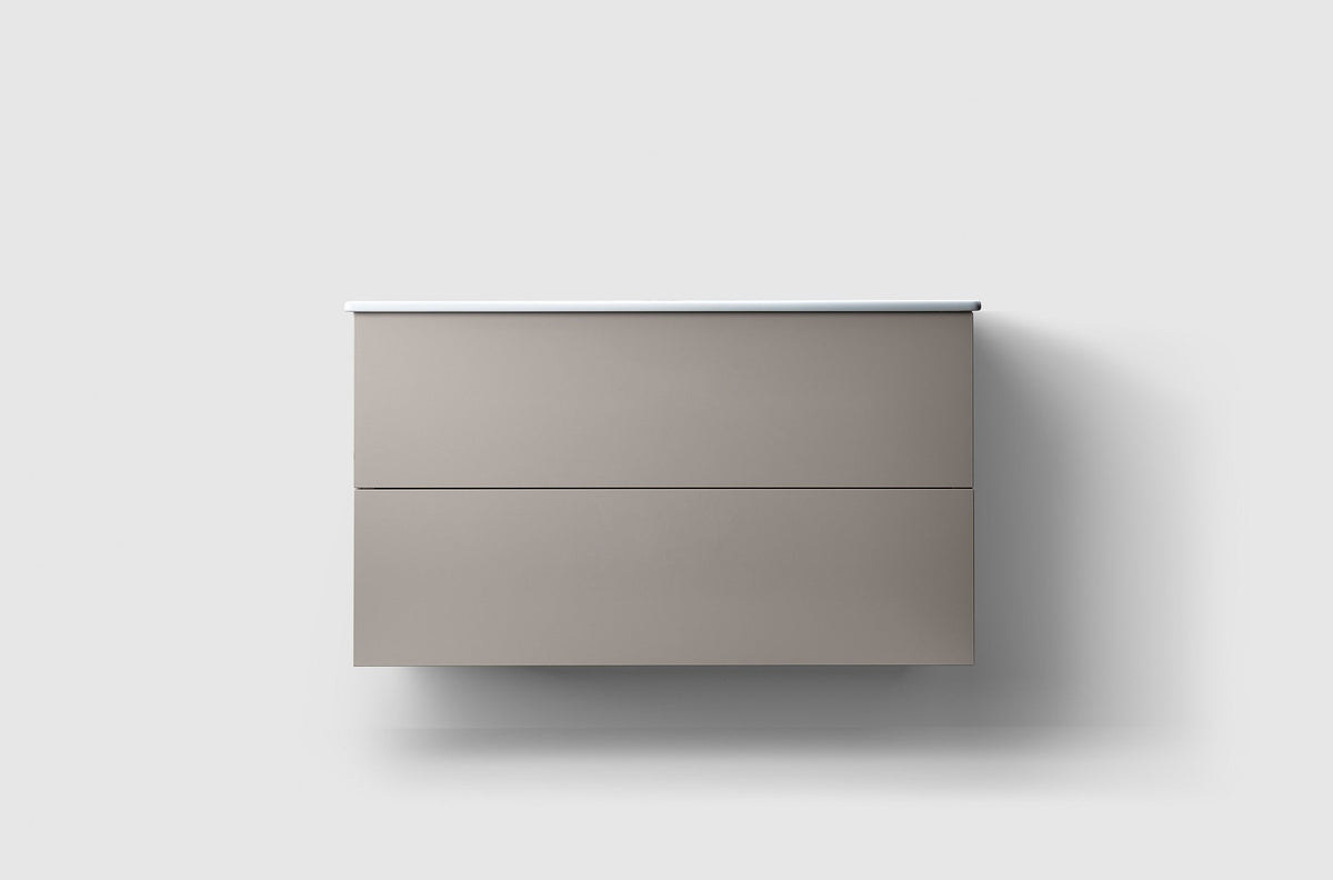 Haven H3 100 kommod med porslinstvättställ i Warm Grey