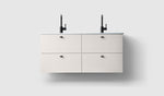 Haven H3 120 kommod med porslinstvättställ i White med knopp A2.02 i matt svart