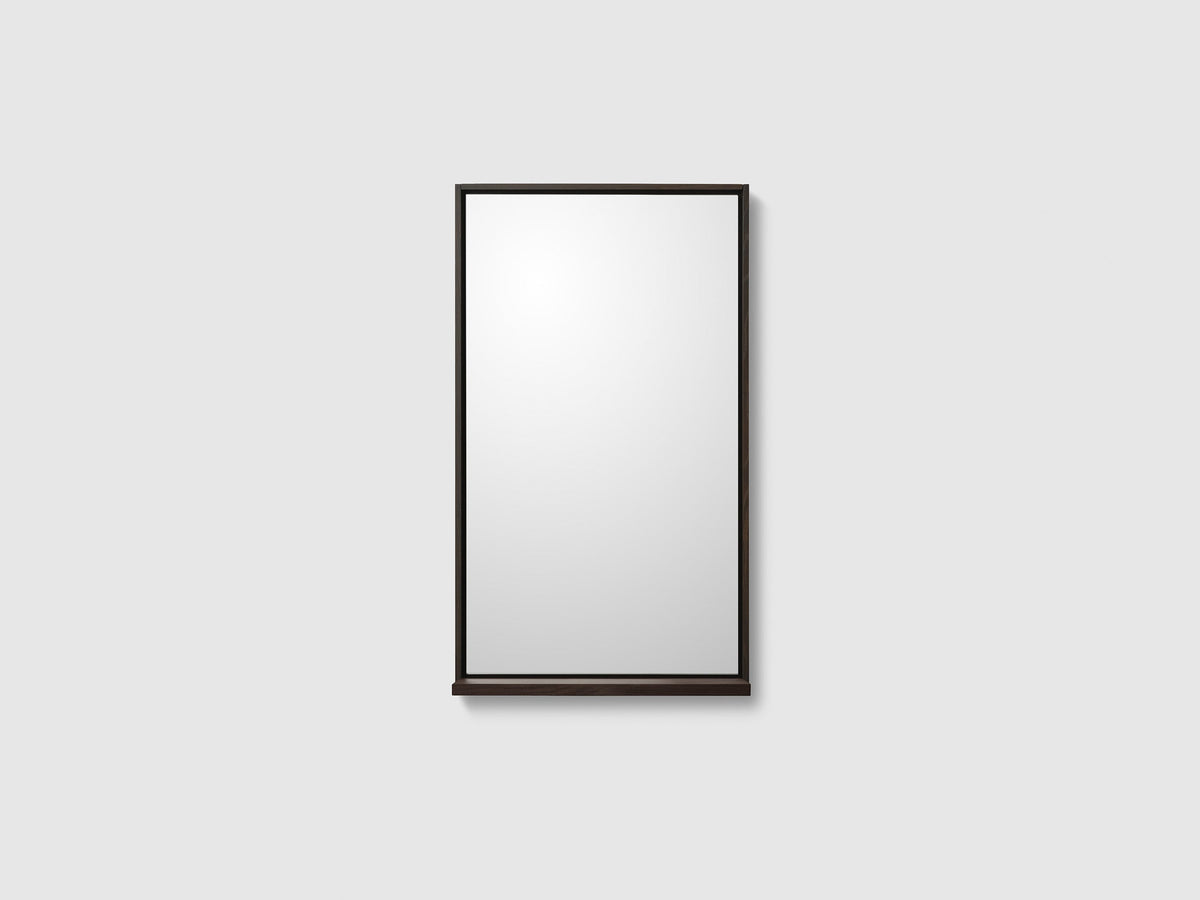 Haven M7 spegel 500x850 mm med träram i Smoked Oak Wood med hylla