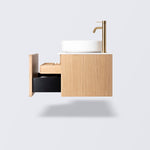 INR Air Wood 160 E Natural Oak, med bänkskiva Raw Concrete
