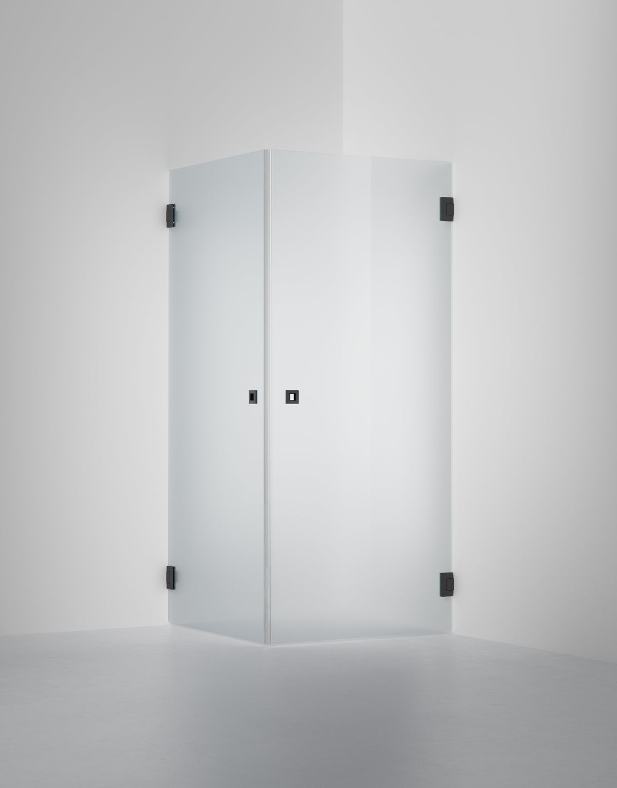 Duschvägg Arc 12 Original, Frostat glas, profilfärg Mattsvart