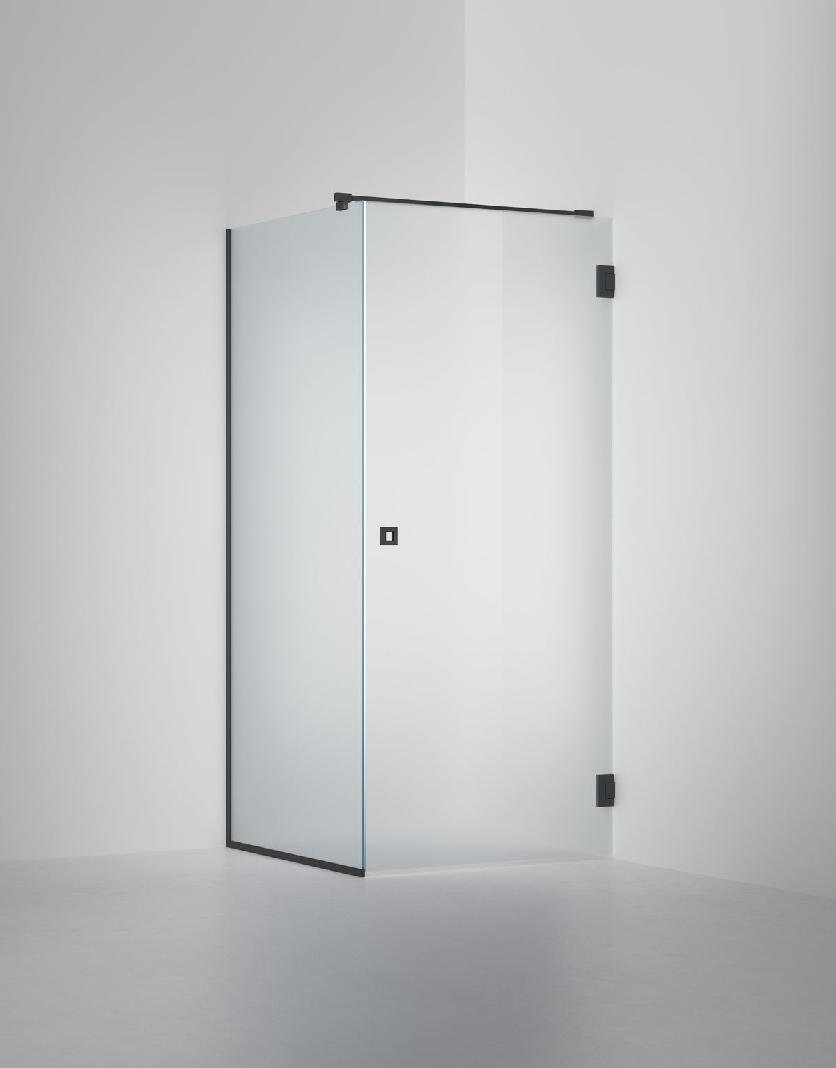 Duschvägg Arc 13 Frame, Frostat glas, profilfärg Mattsvart