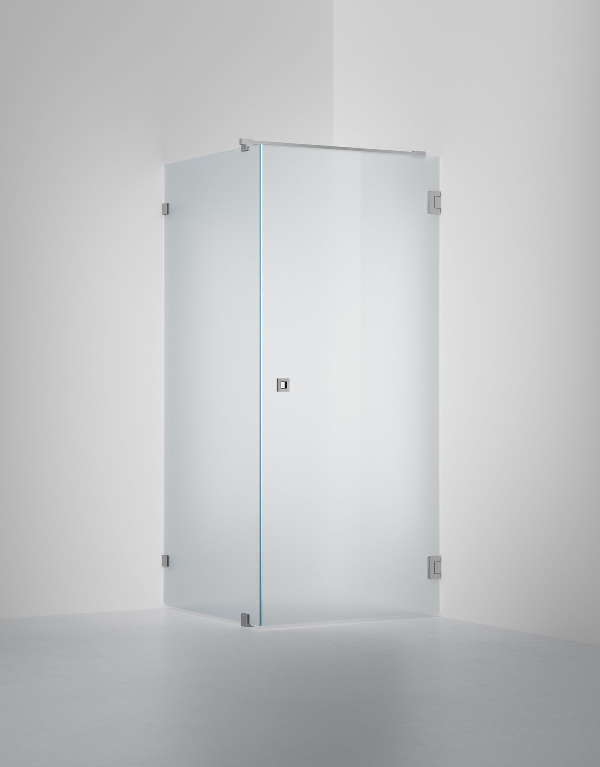 Duschvägg Arc 13 Original, Frostat glas, profilfärg Borstat stal