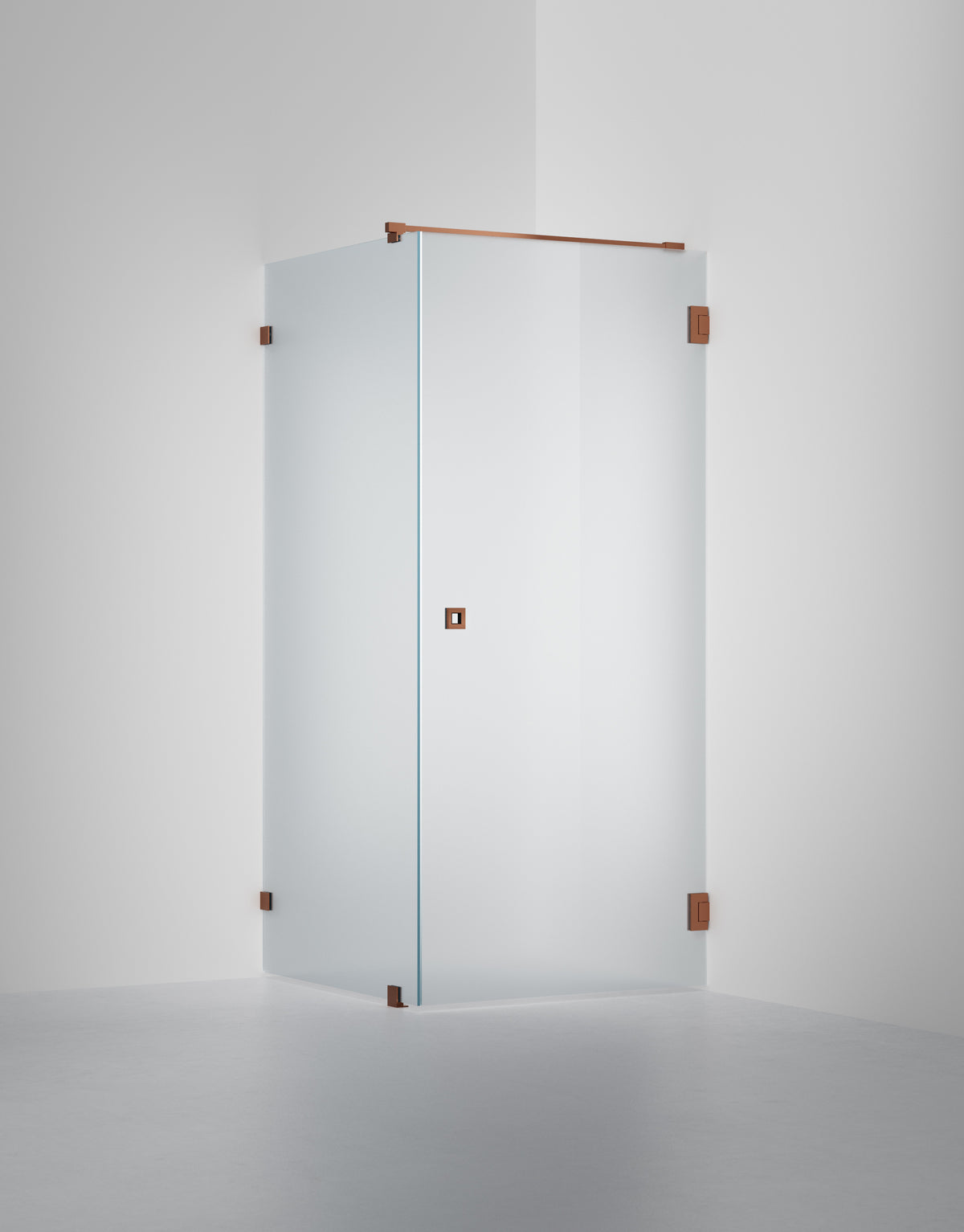 Duschvägg Arc 13 Original, Frostat glas, profilfärg Brons
