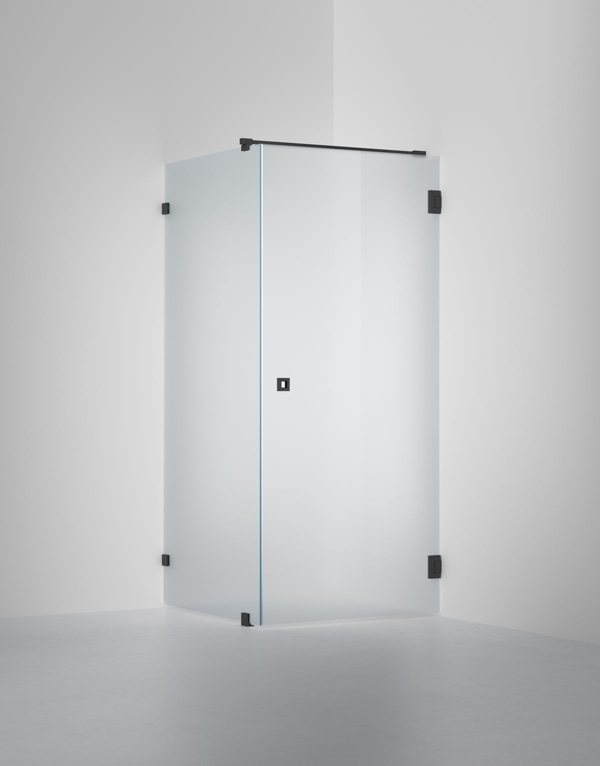Duschvägg Arc 13 Original, Frostat glas, profilfärg Mattsvart