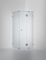 Duschvägg Arc 15 Original, Frostat glas, profilfärg Borstat stal