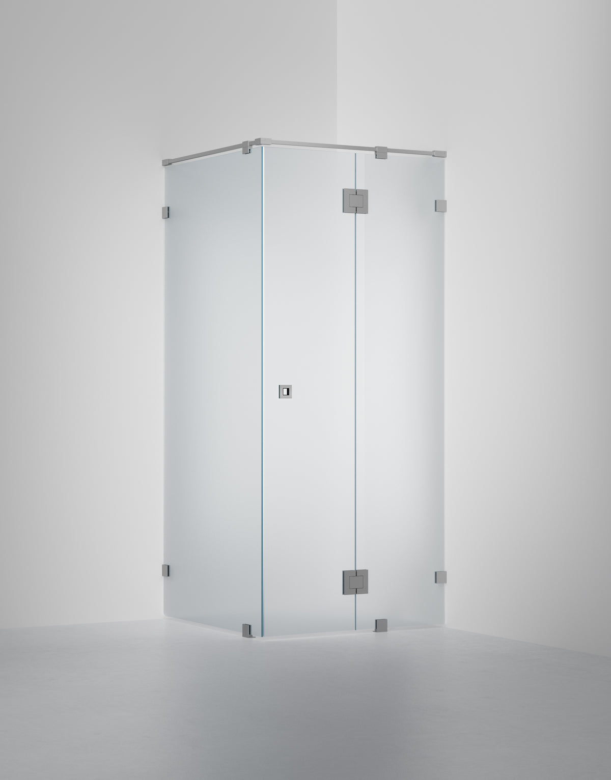 Duschvägg Arc 15 Original, Frostat glas, profilfärg Borstat stal