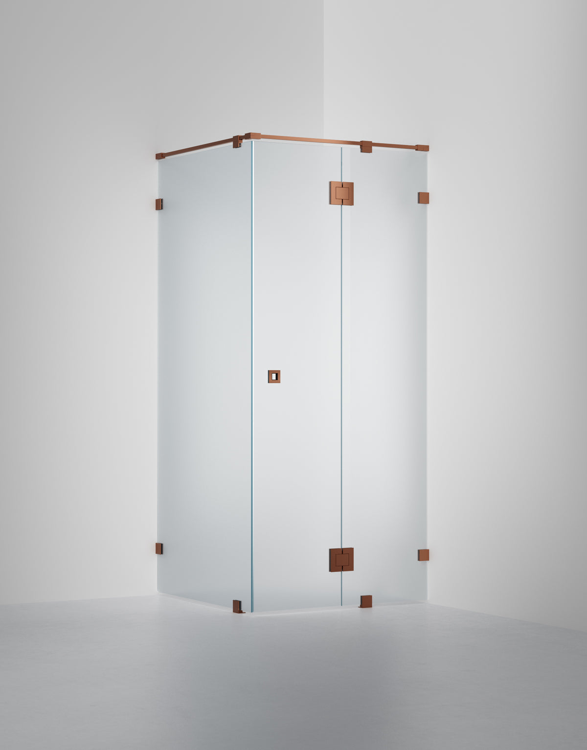 Duschvägg Arc 15 Original, Frostat glas, profilfärg Brons