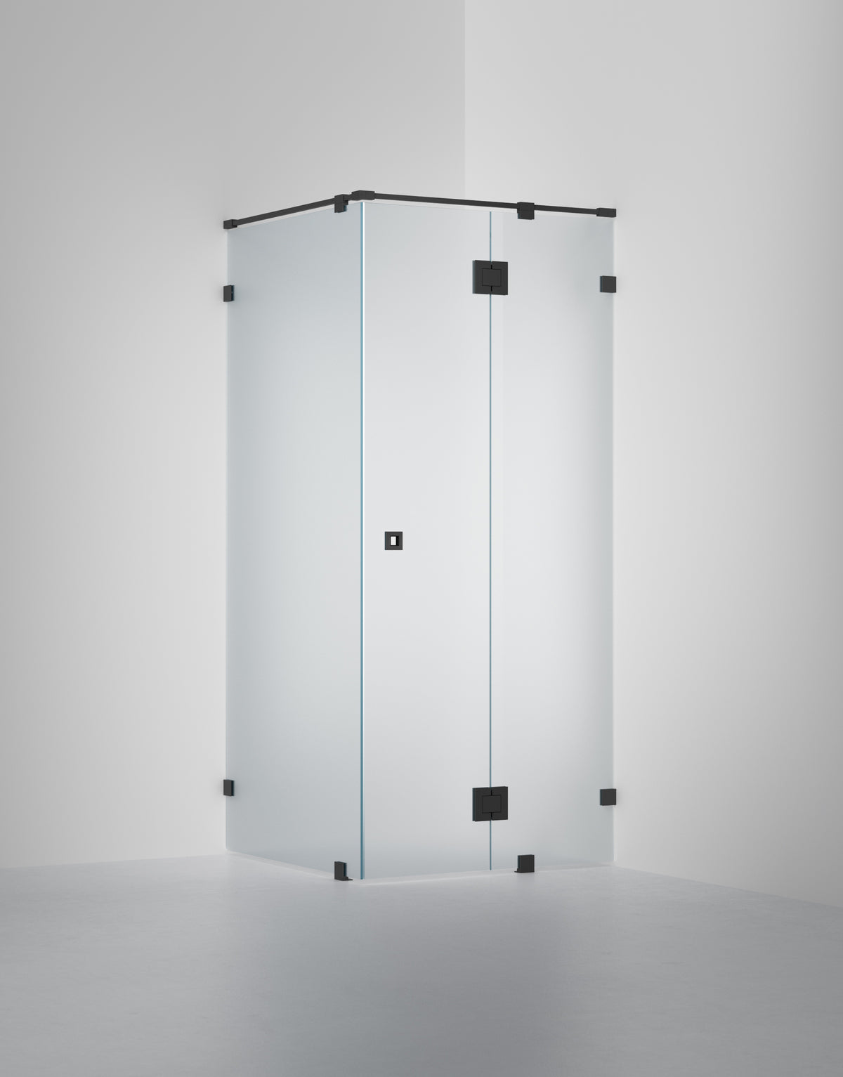 Duschvägg Arc 15 Original, Frostat glas, profilfärg Mattsvart