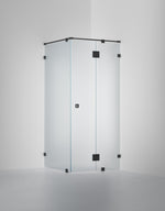Duschvägg Arc 15 Original, Frostat glas, profilfärg Mattsvart
