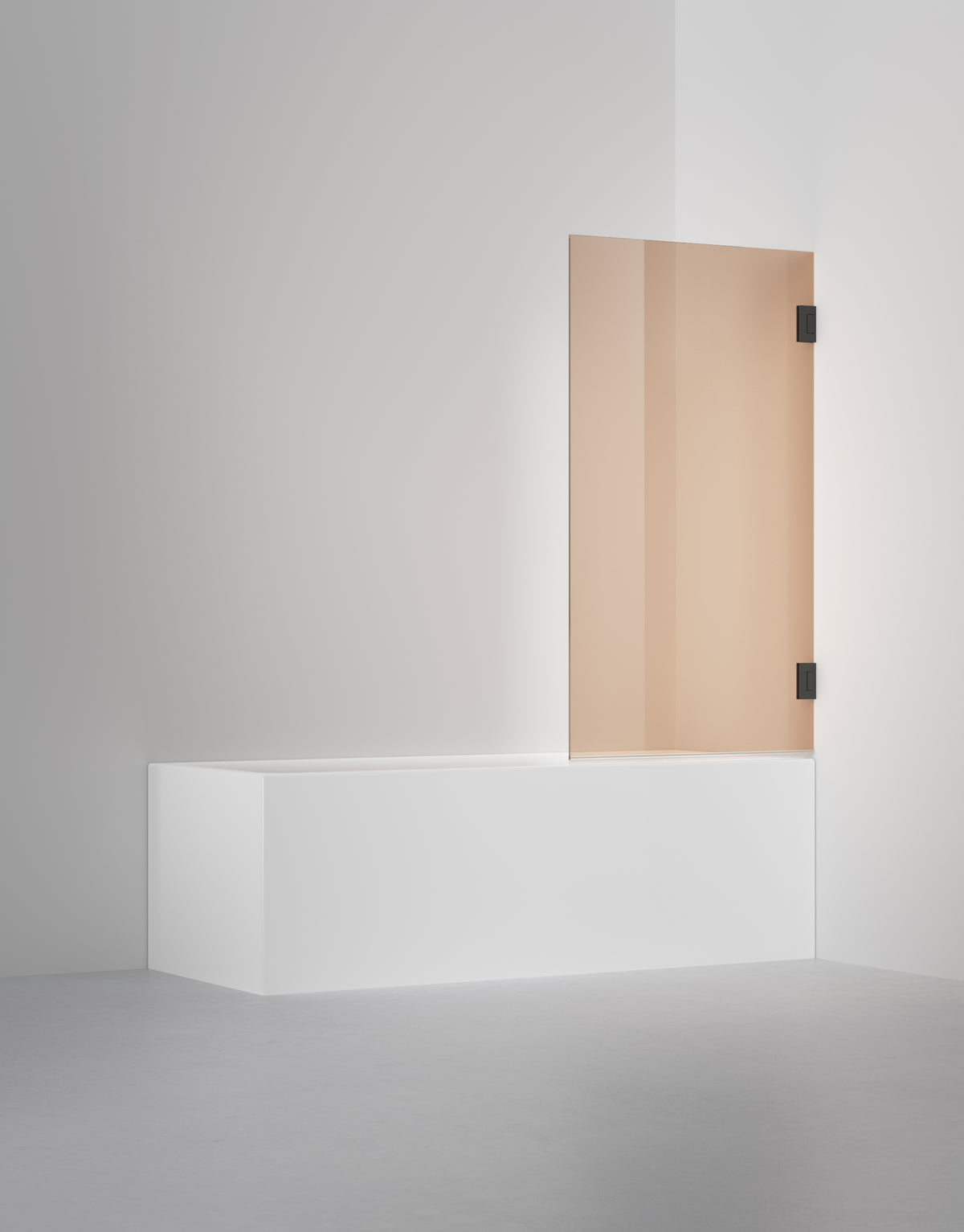 Duschvägg Arc 17 Original måttbeställd, Bronsglas, profilfärg Mattsvart