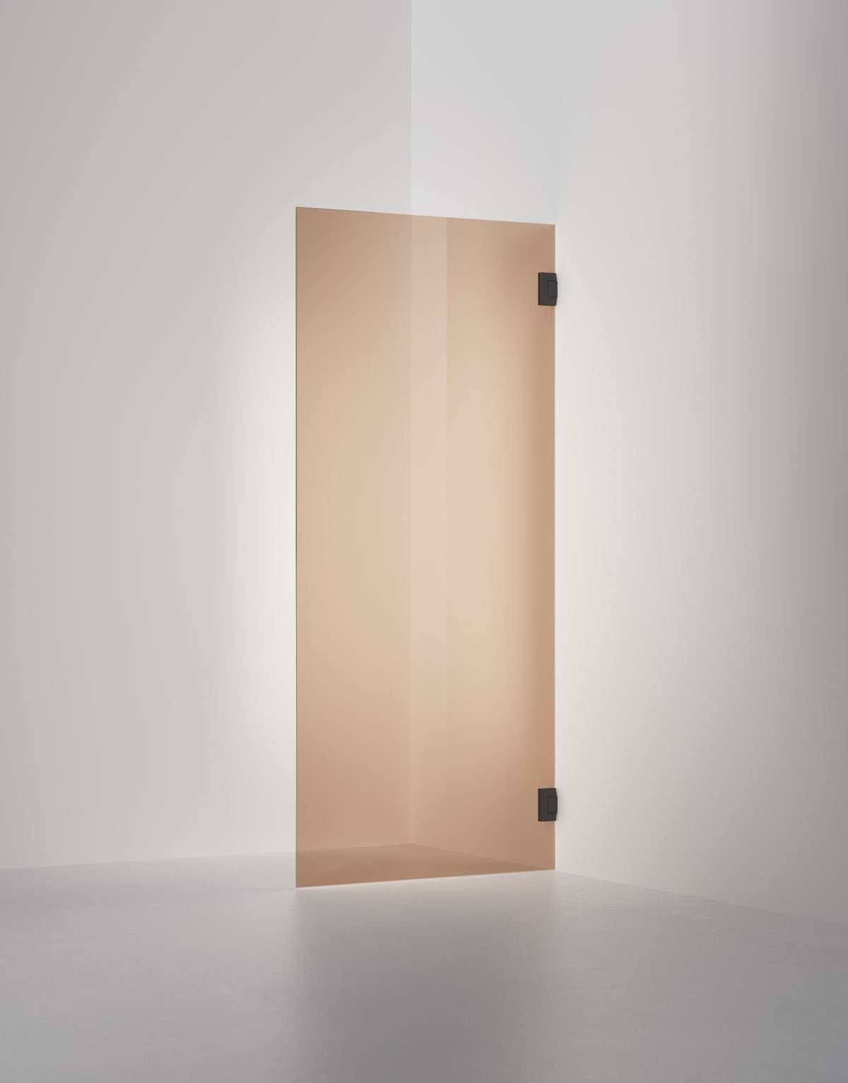 Duschvägg Arc 19 Original måttbeställd, Bronsglas, profilfärg Mattsvart