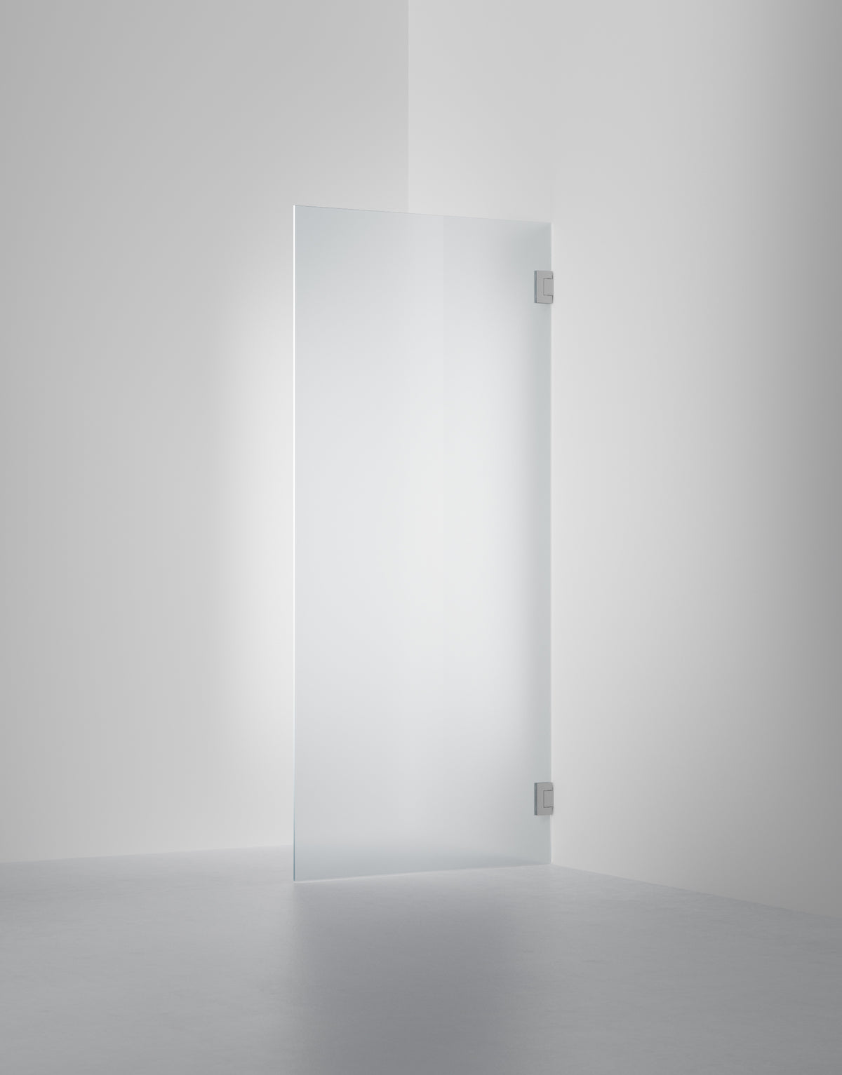 Duschvägg Arc 19 Original måttbeställd, Frostat glas, profilfärg Borstat stal