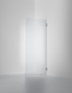 Duschvägg Arc 19 Original måttbeställd, Frostat glas, profilfärg Borstat stal