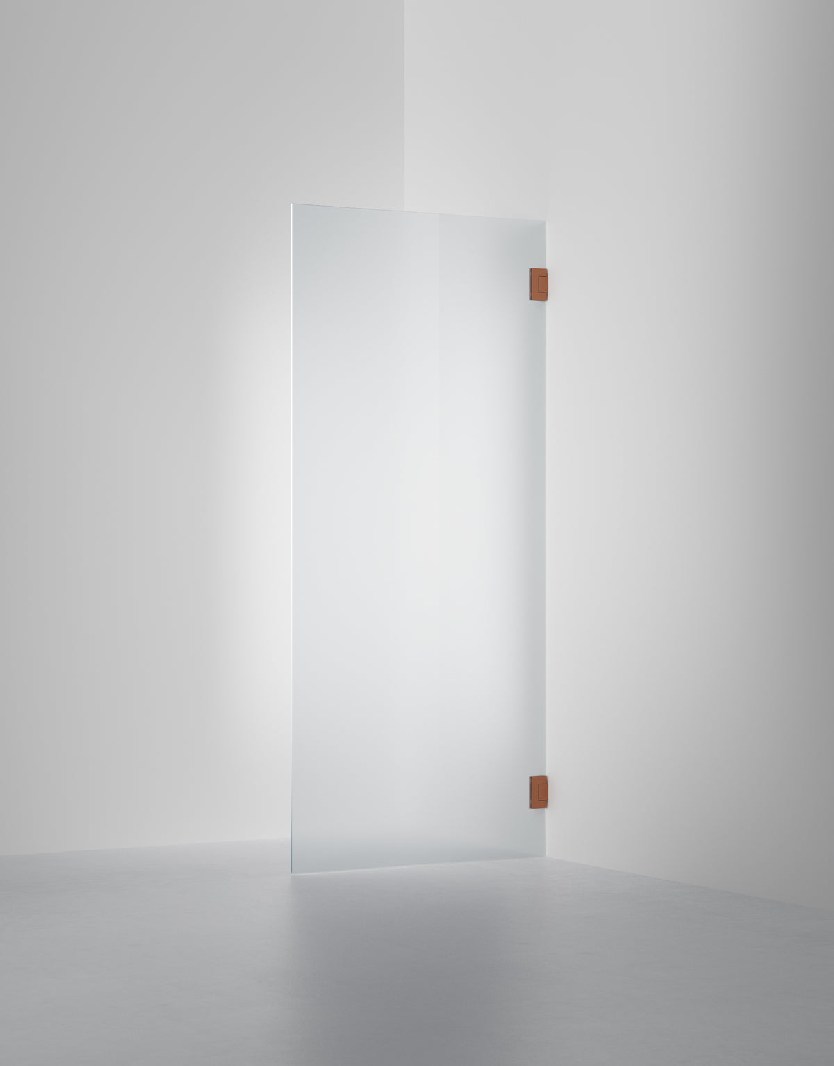 Duschvägg Arc 19 Original måttbeställd, Frostat glas, profilfärg Brons