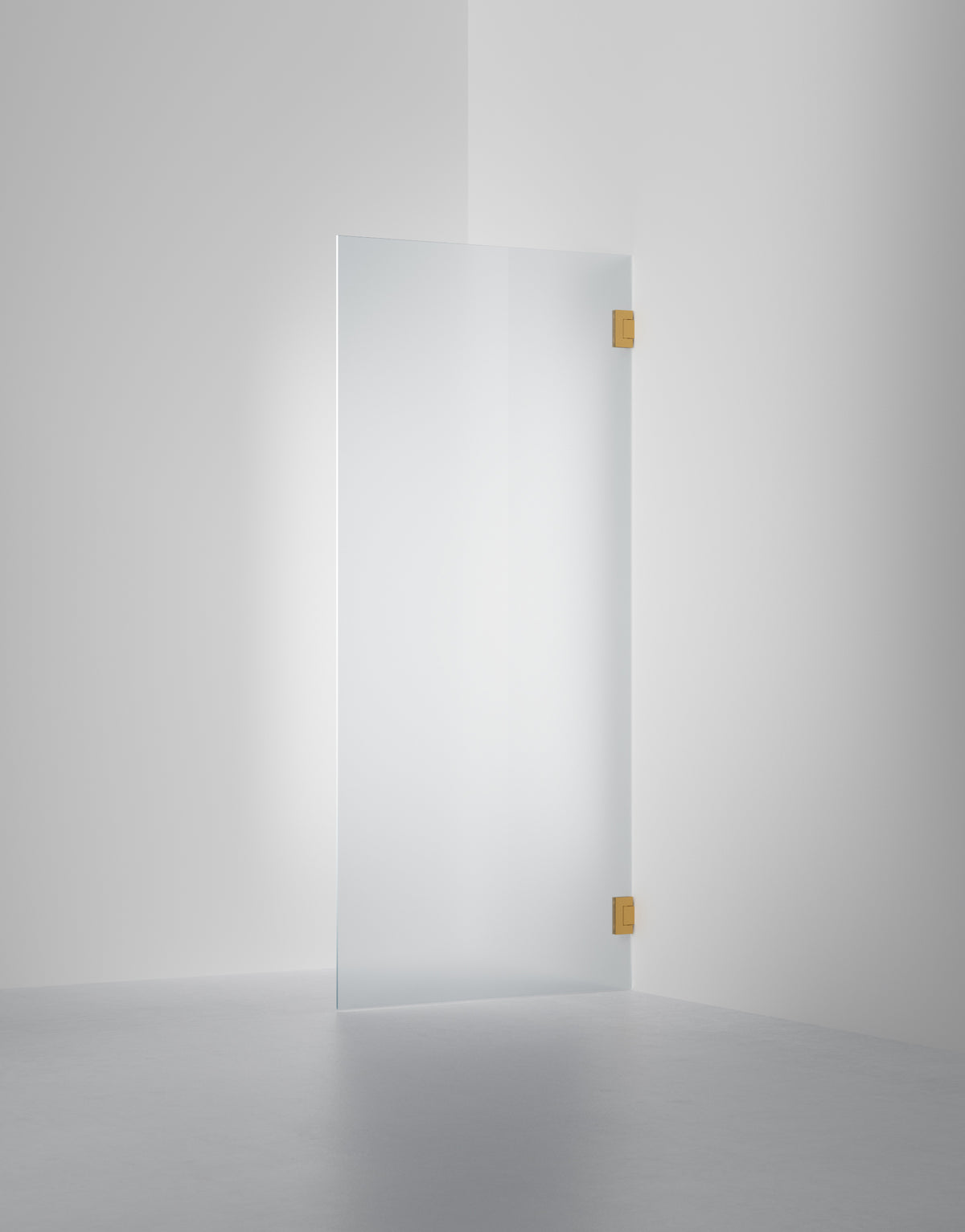 Duschvägg Arc 19 Original måttbeställd, Frostat glas, profilfärg Massing