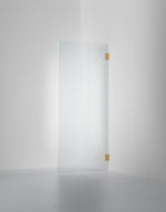 Duschvägg Arc 19 Original måttbeställd, Frostat glas, profilfärg Massing