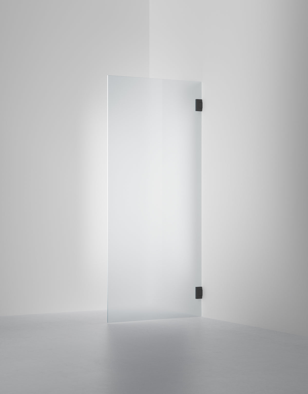 Duschvägg Arc 19 Original måttbeställd, Frostat glas, profilfärg Mattsvart