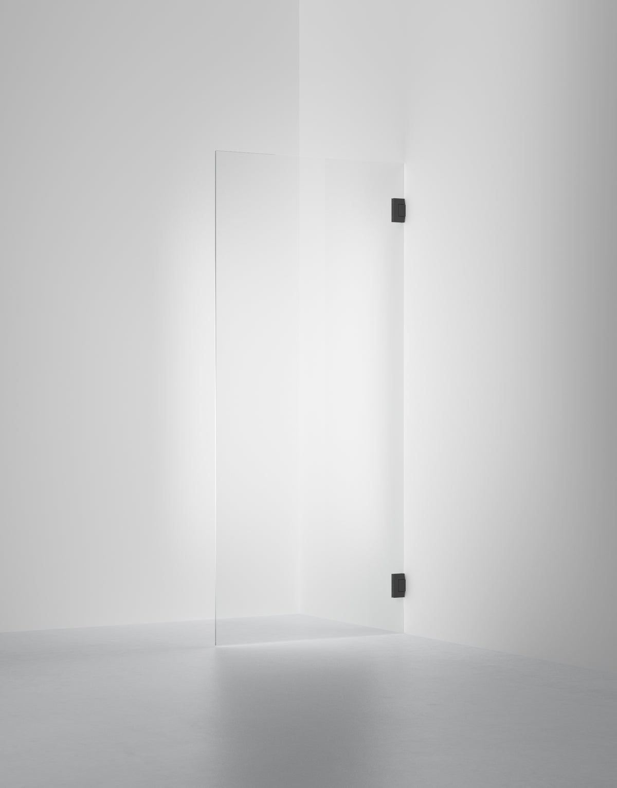 Duschvägg Arc 19 Original måttbeställd, Opal clear, profilfärg Mattsvart