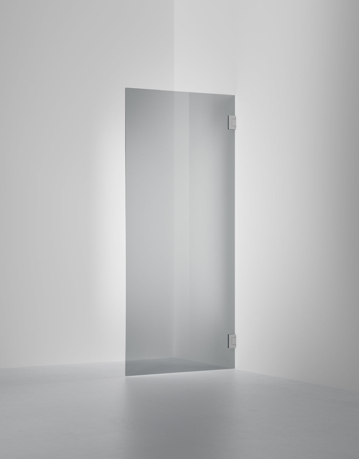 Duschvägg Arc 19 Original måttbeställd, Rokglas, profilfärg Borstat stal