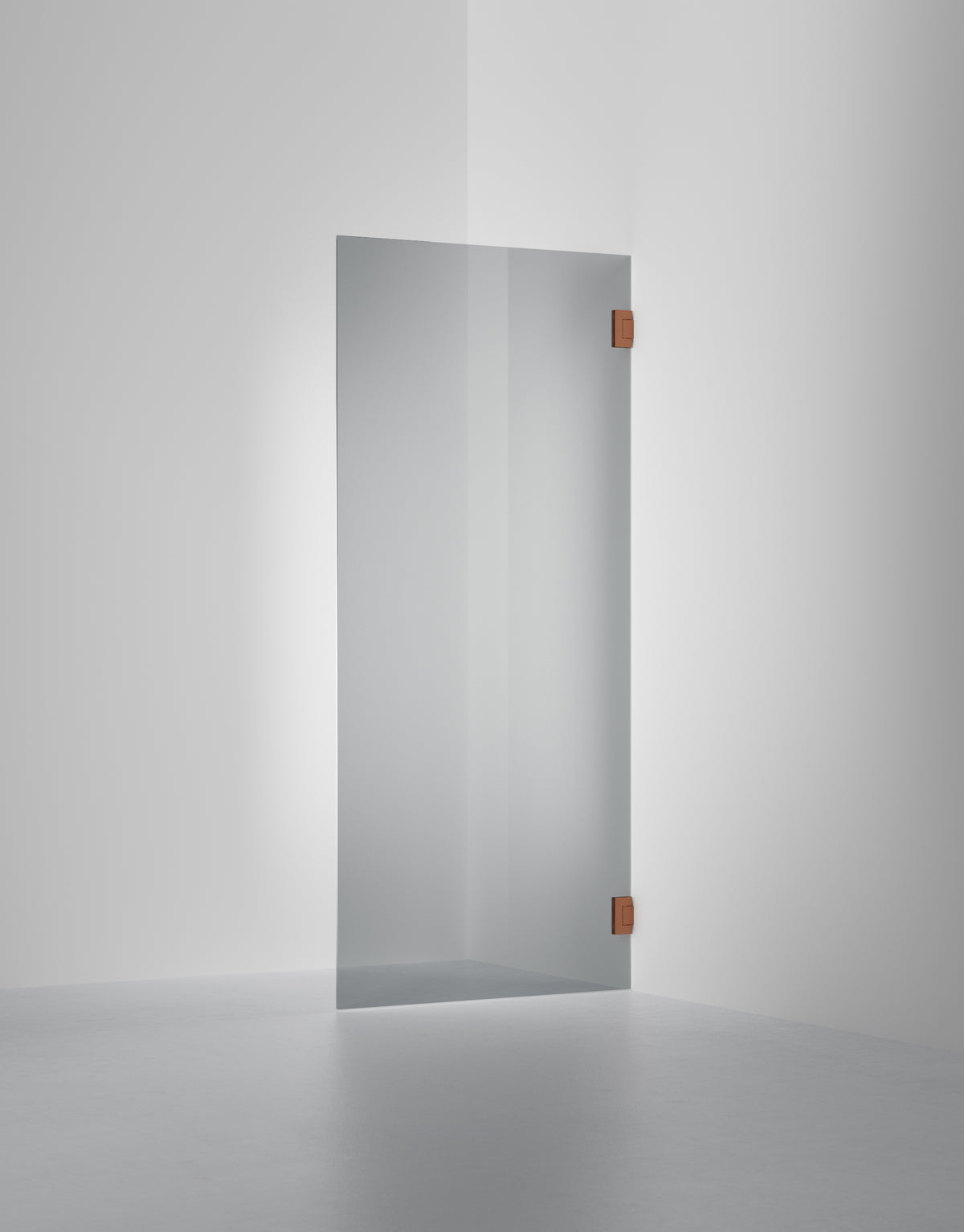 Duschvägg Arc 19 Original måttbeställd, Rokglas, profilfärg Brons