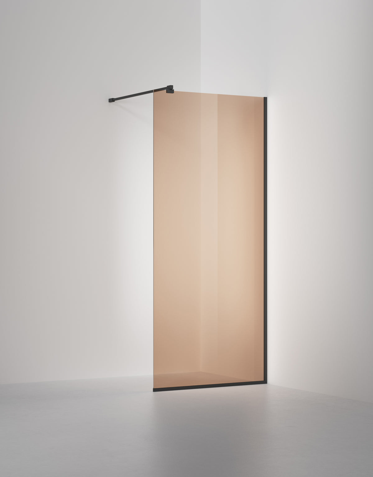 Duschvägg Arc 20 Frame måttbeställd, Bronsglas, profilfärg Mattsvart