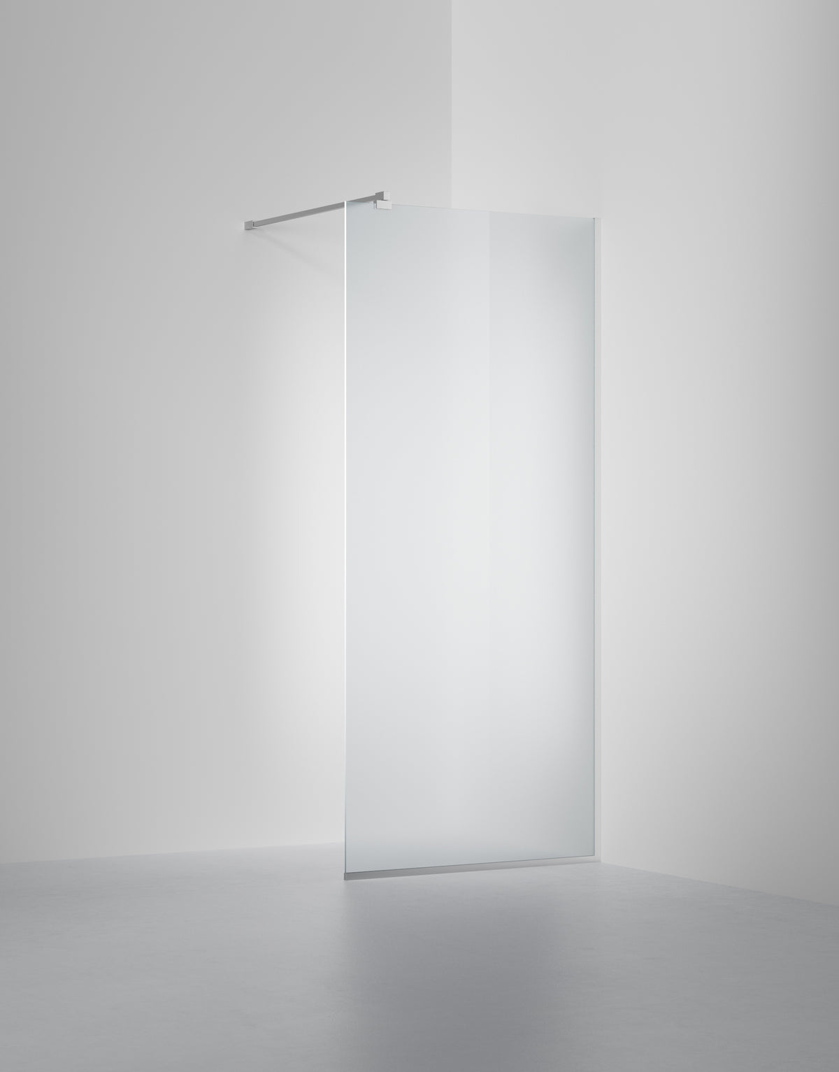 Duschvägg Arc 20 Frame måttbeställd, Frostat glas, profilfärg Krom