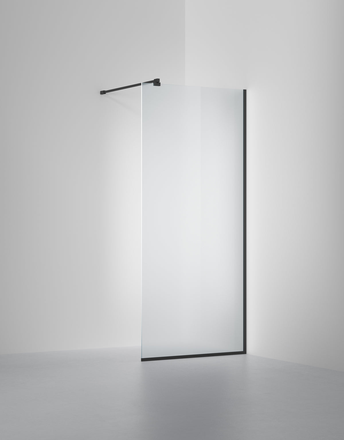 Duschvägg Arc 20 Frame måttbeställd, Frostat glas, profilfärg Mattsvart