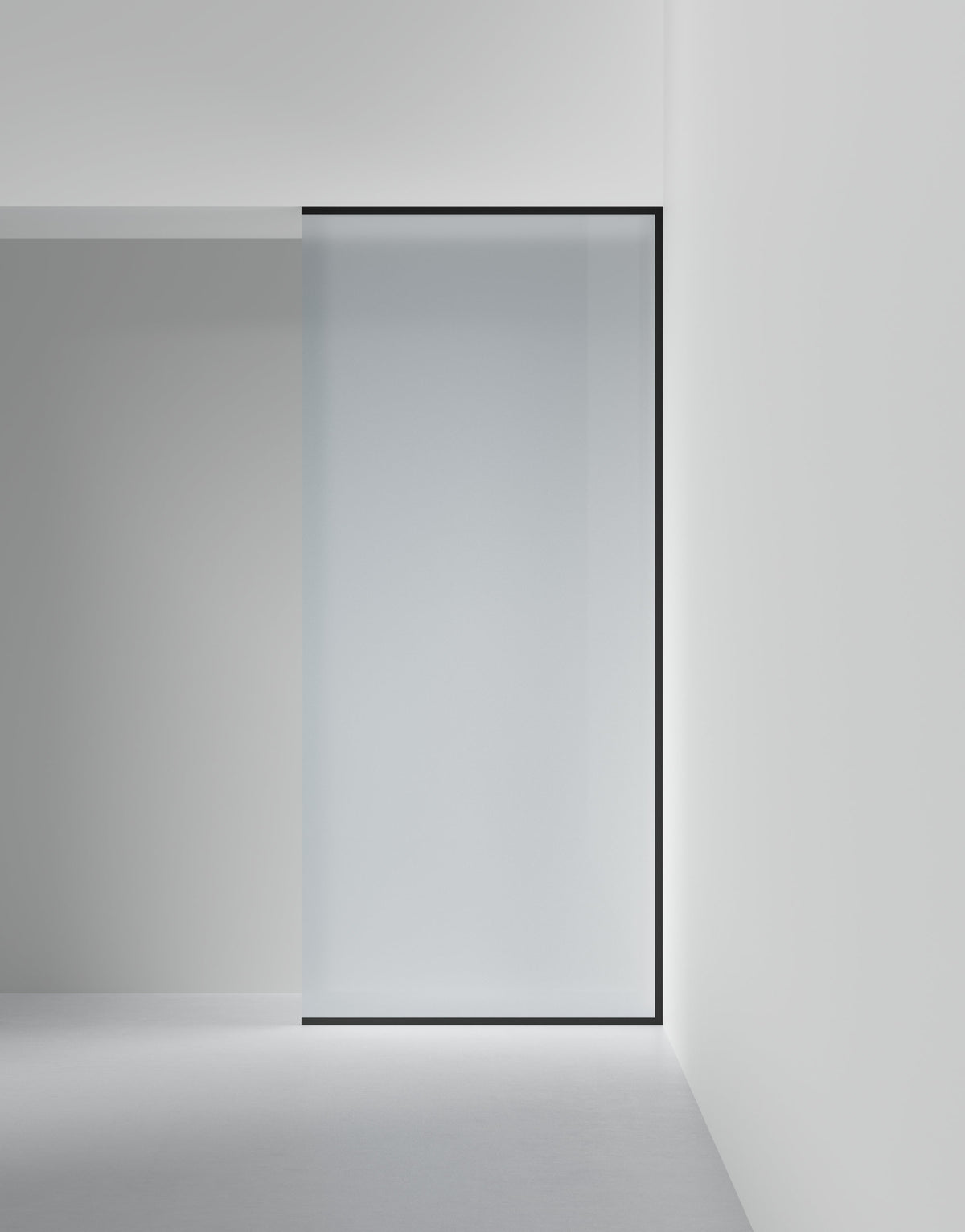 Duschvägg Arc 20 Frame XL måttbeställd, Frostat glas, profilfärg Mattsvart