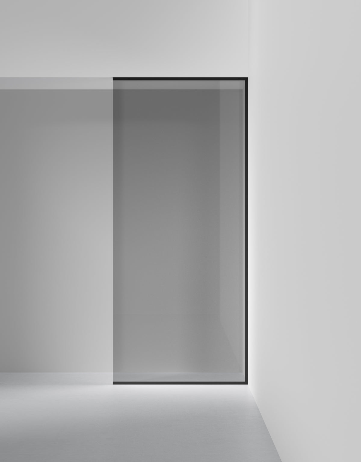 Duschvägg Arc 20 Frame XL måttbeställd, Rokglas, profilfärg Mattsvart