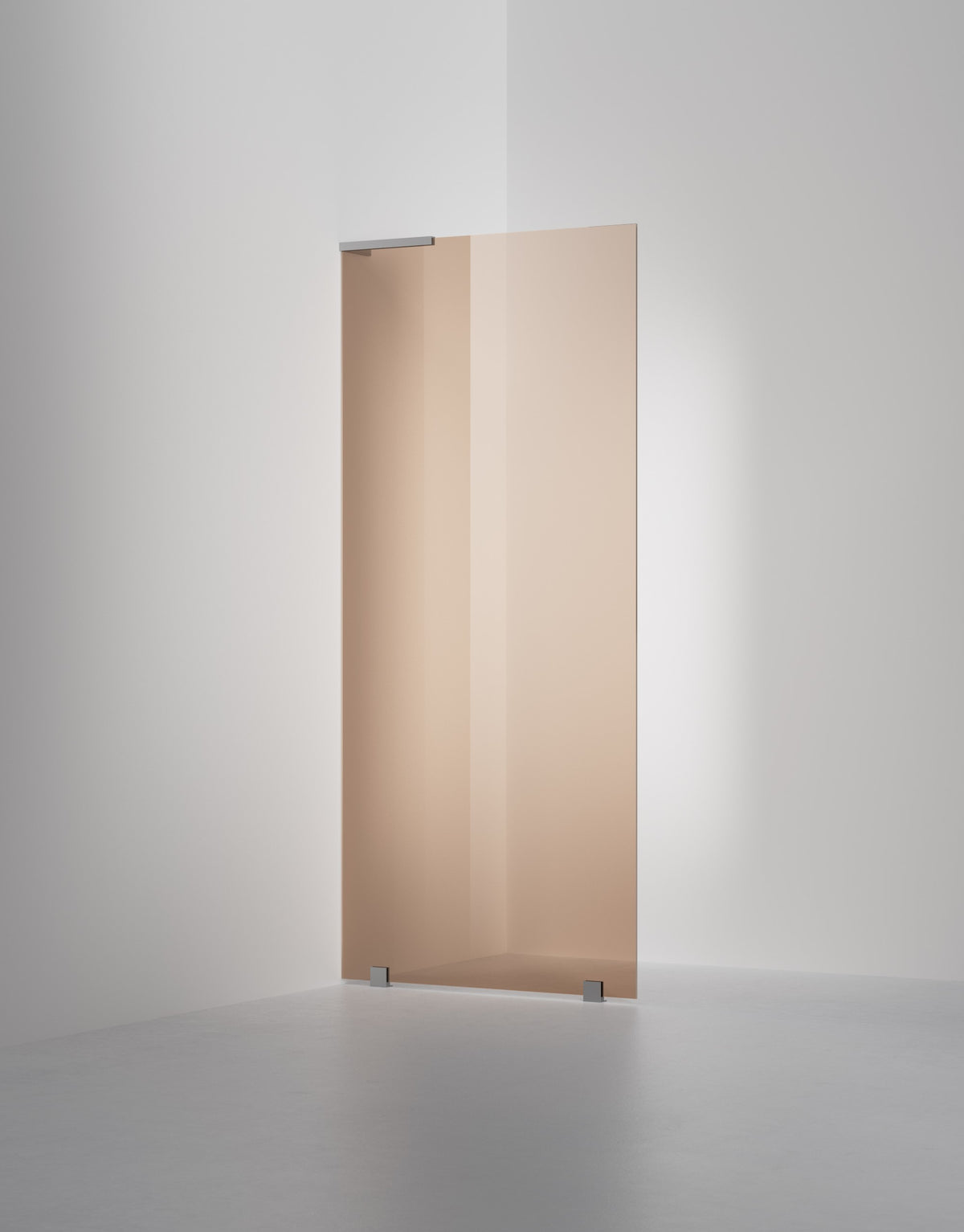 Duschvägg Arc 20 Original måttbeställd, Bronsglas, profilfärg Borstat stal