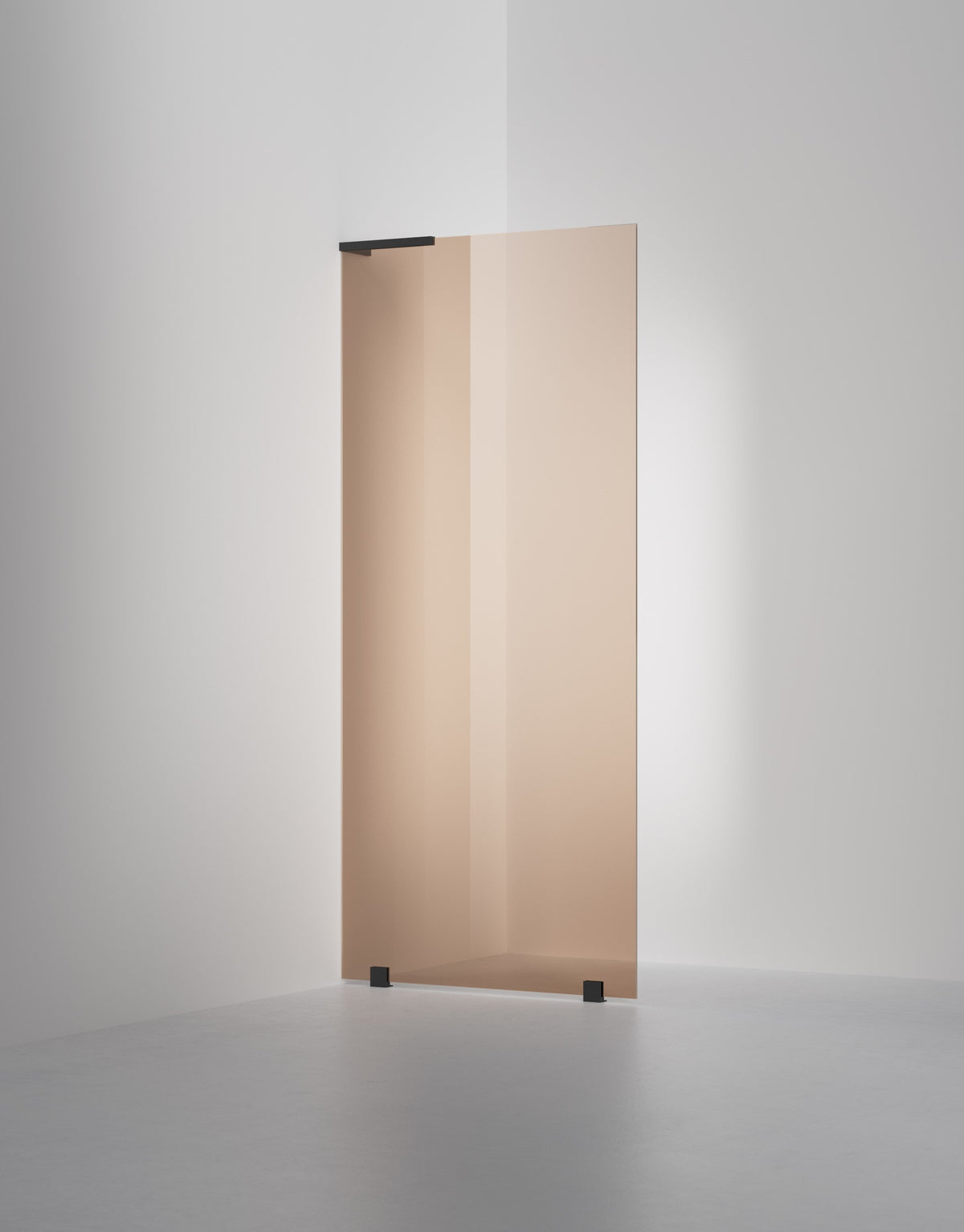 Duschvägg Arc 20 Original måttbeställd, Bronsglas, profilfärg Mattsvart