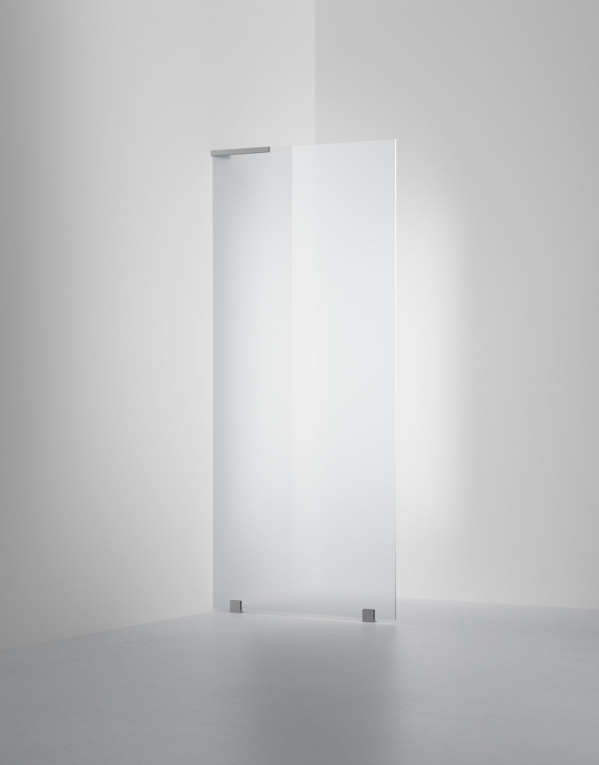 Duschvägg Arc 20 Original måttbeställd, Frostat glas, profilfärg Borstat stal