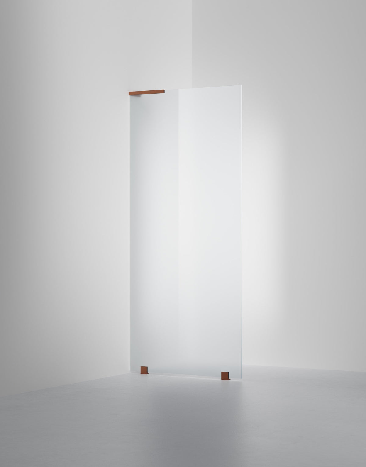 Duschvägg Arc 20 Original måttbeställd, Frostat glas, profilfärg Brons