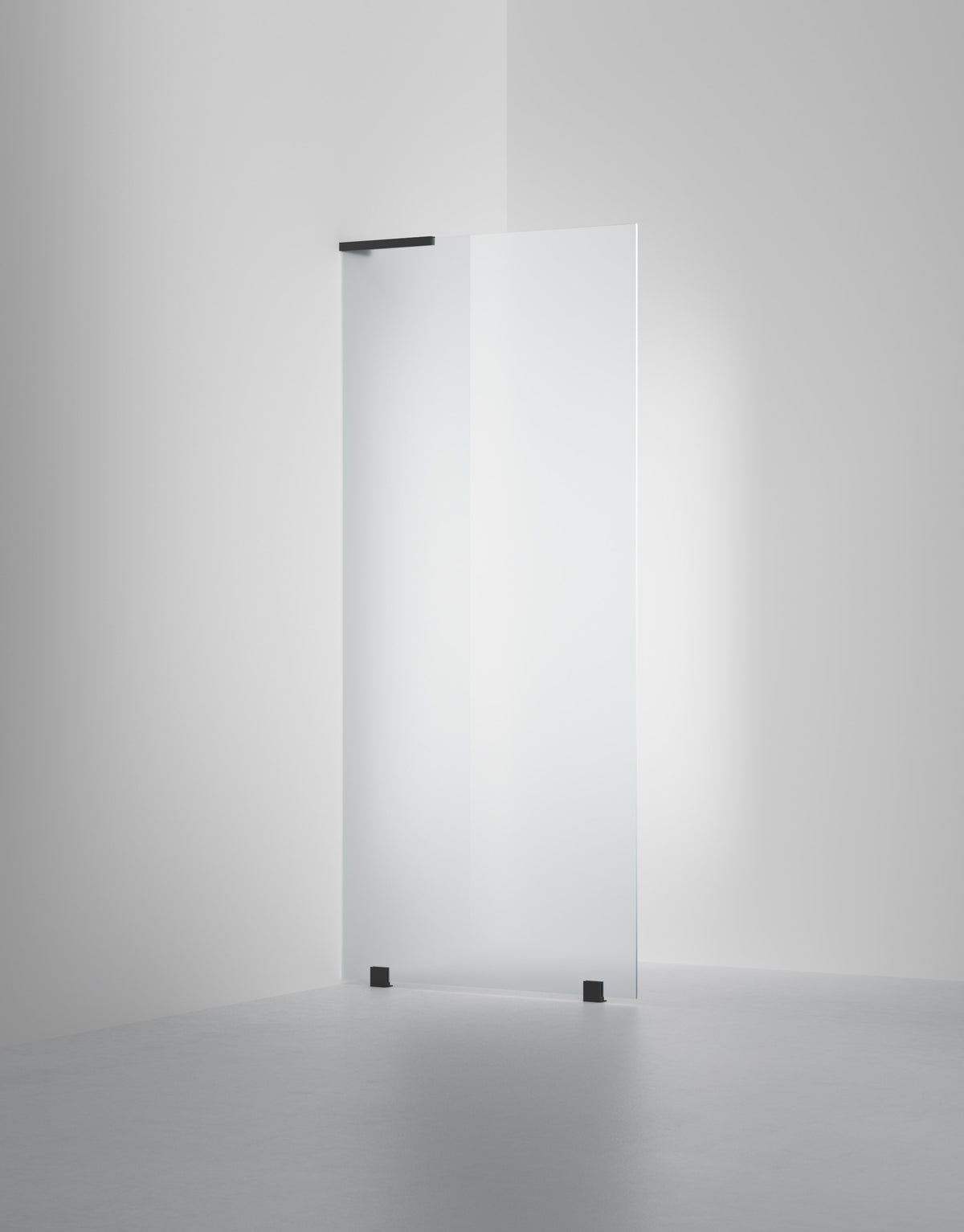 Duschvägg Arc 20 Original måttbeställd, Frostat glas, profilfärg Mattsvart