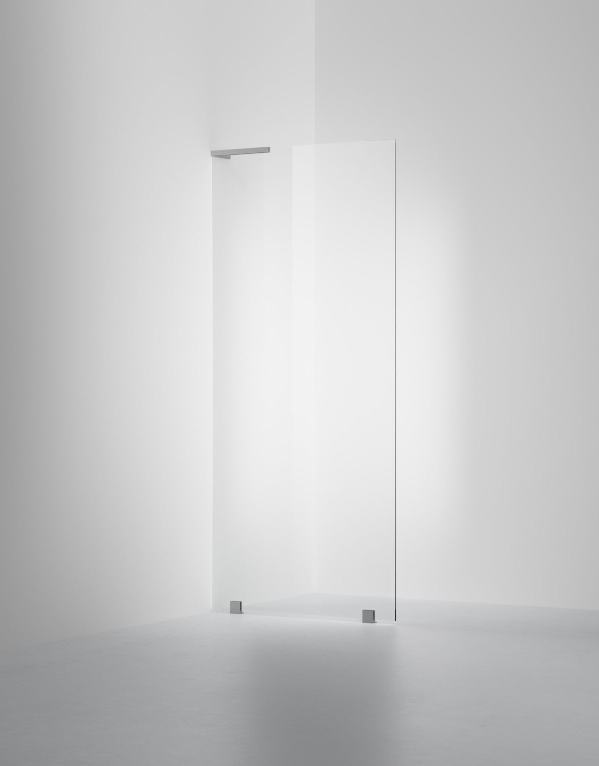 Duschvägg Arc 20 Original måttbeställd, Opal clear, profilfärg Borstat stal
