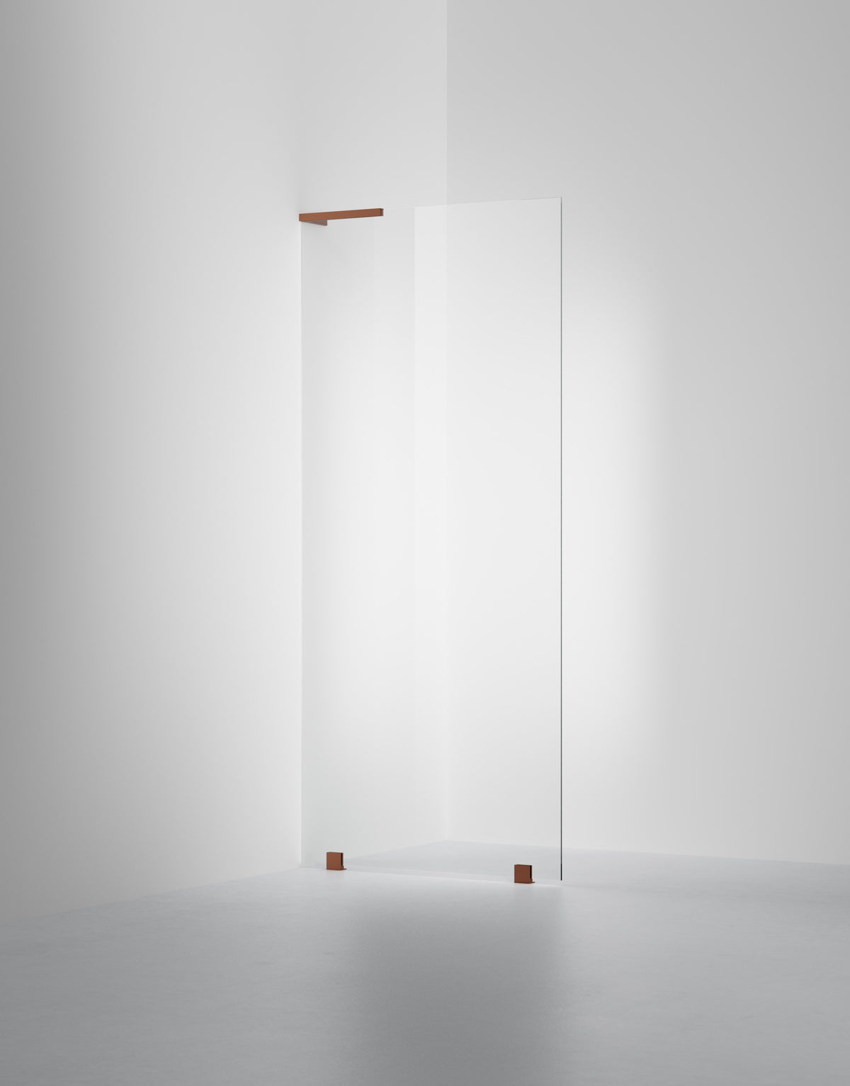 Duschvägg Arc 20 Original måttbeställd, Opal clear, profilfärg Brons