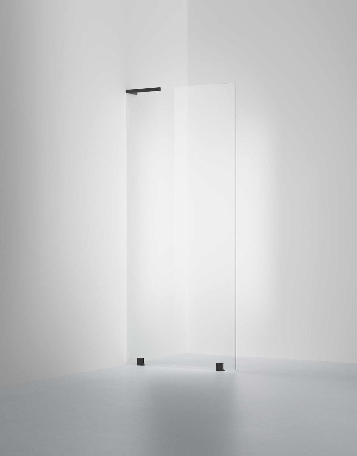 Duschvägg Arc 20 Original måttbeställd, Opal clear, profilfärg Mattsvart