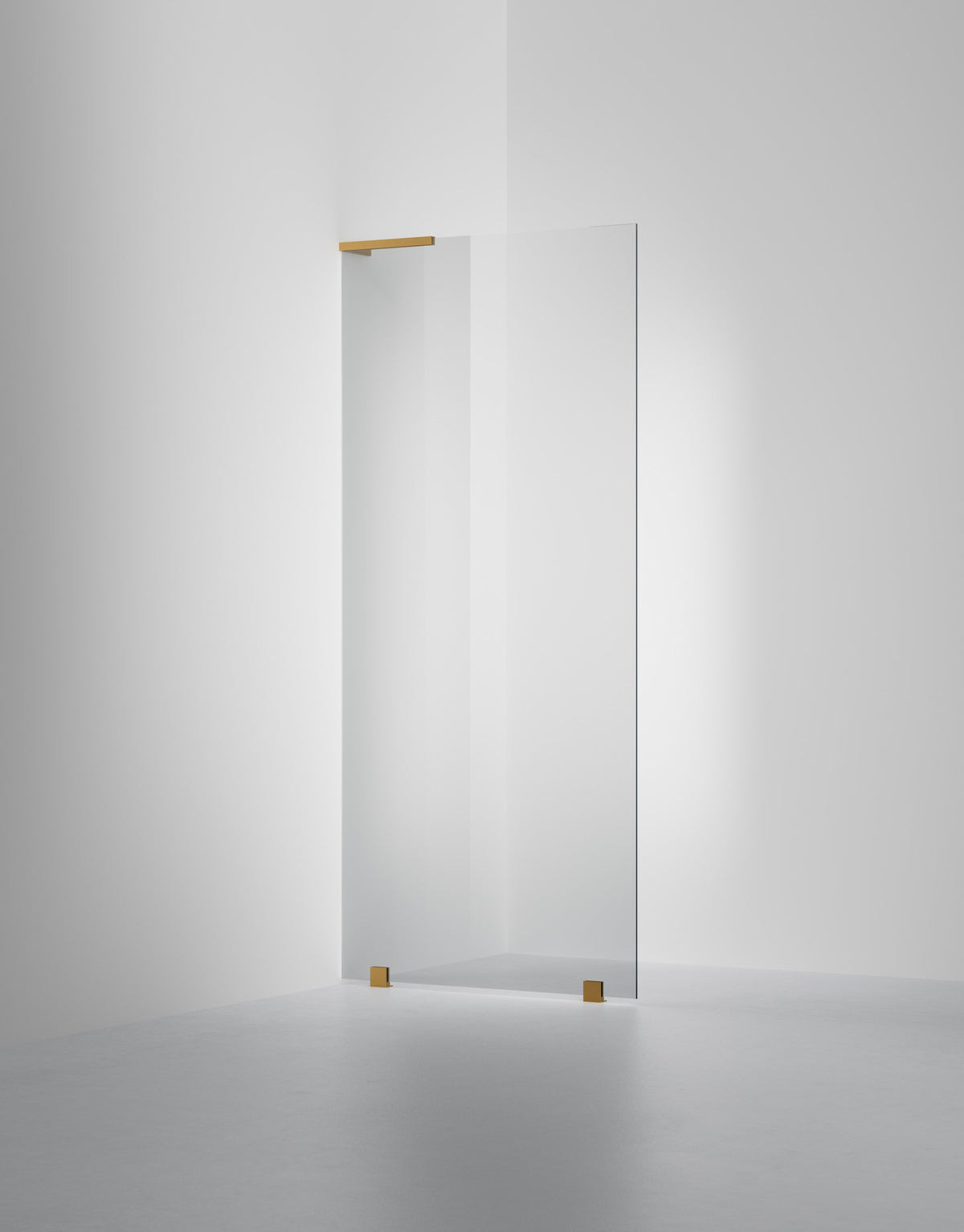Duschvägg Arc 20 Original måttbeställd, Rokglas, profilfärg Brass va