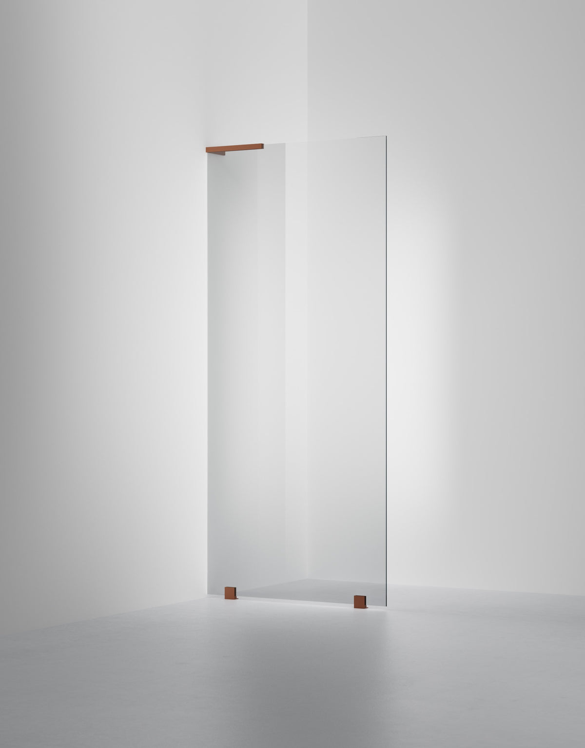 Duschvägg Arc 20 Original måttbeställd, Rokglas, profilfärg Brons