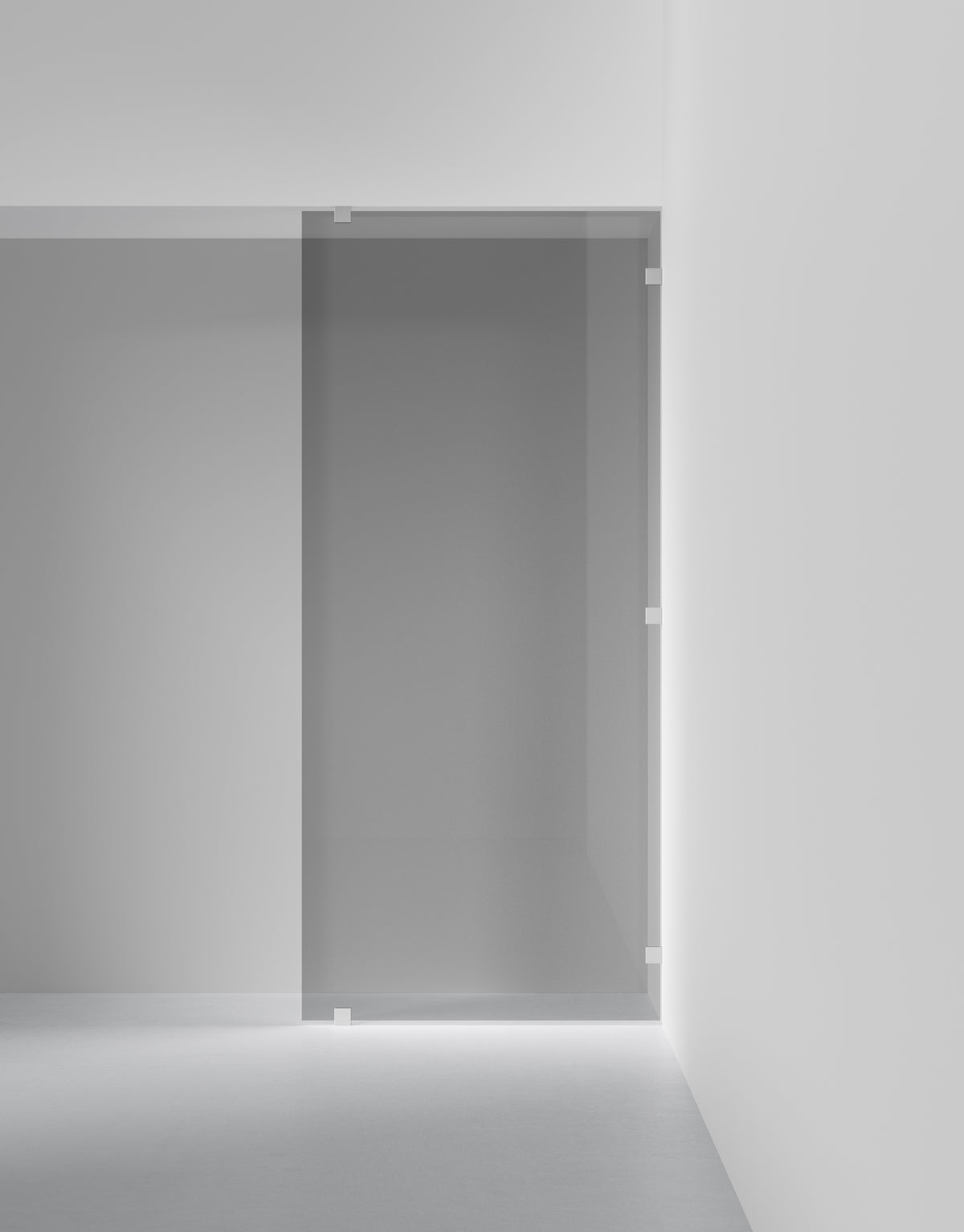 Duschvägg Arc 20 Original XL måttbeställd, Rokglas, profilfärg Borstat stal
