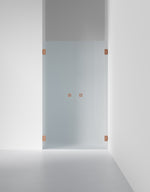 Duschvägg Arc 3 Original, Frostat glas, profilfärg Brons