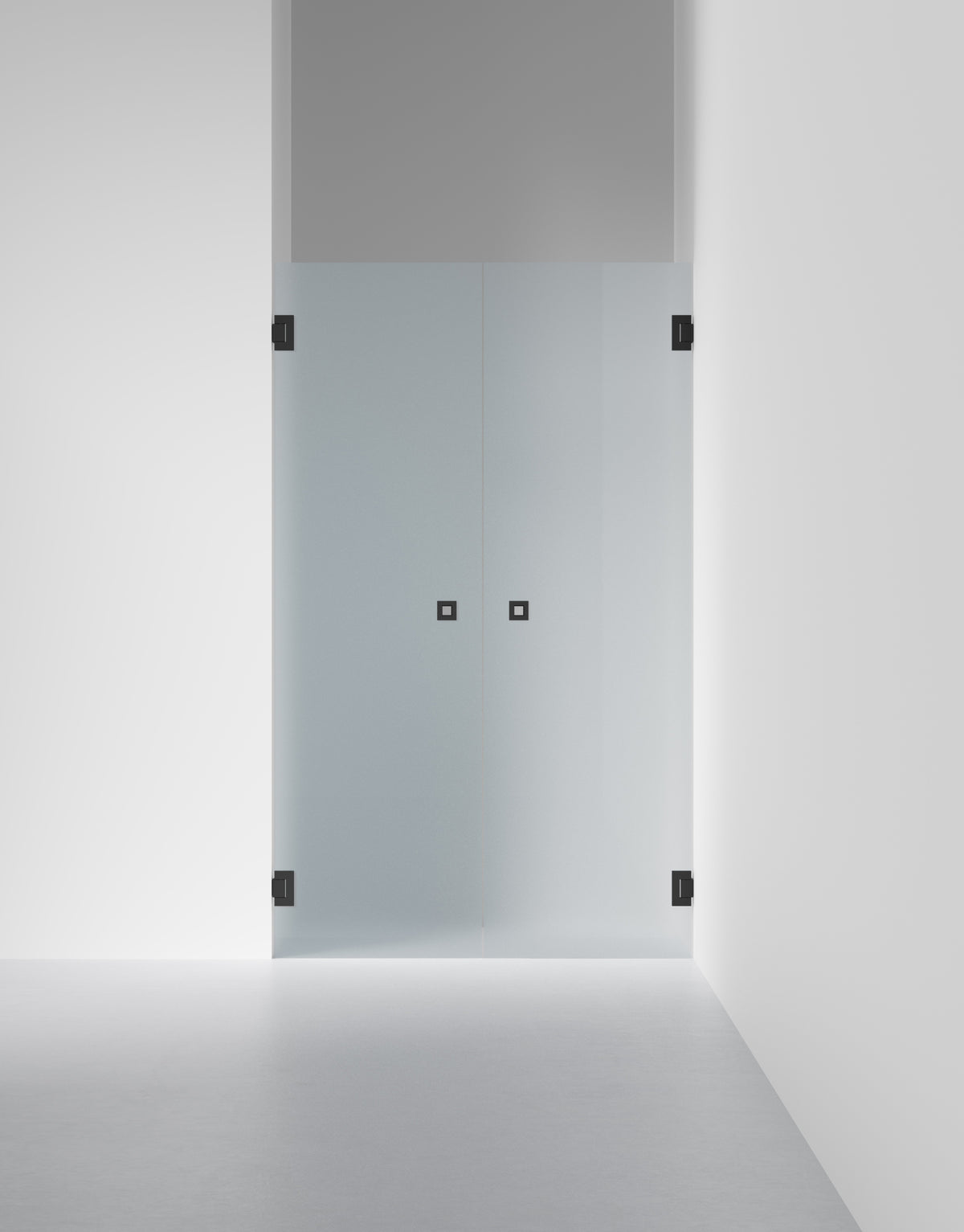 Duschvägg Arc 3 Original, Frostat glas, profilfärg Mattsvart