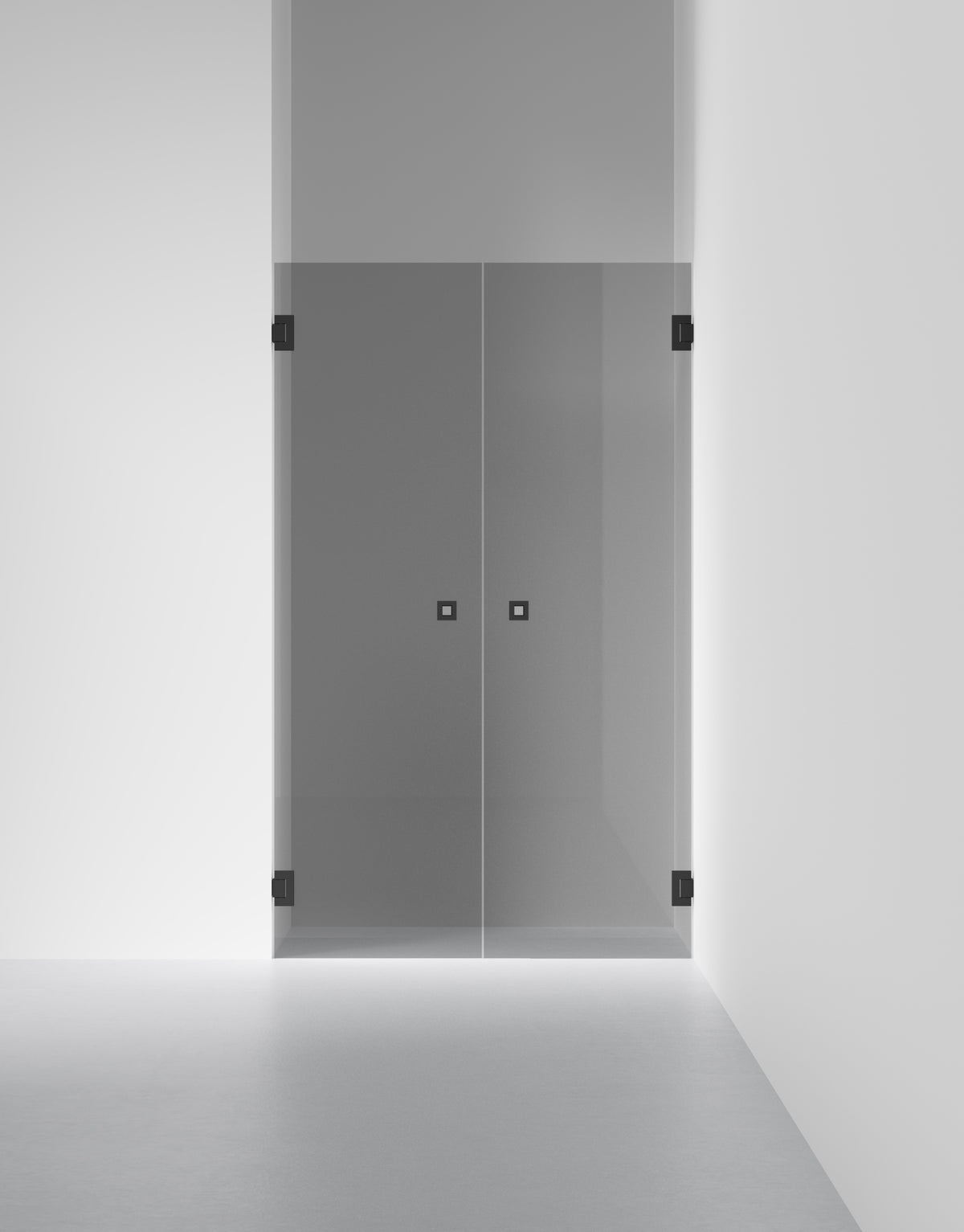 Duschvägg Arc 3 Original, Rokglas, profilfärg Mattsvart